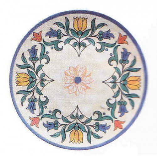Vassoio tondo decoro Alhambra diametro cm.23, lavabile in lavastoviglie