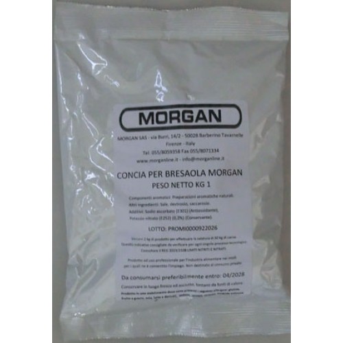 CONCIA PER BRESAOLA MORGAN, prezzi per confezioni da kg. 1.