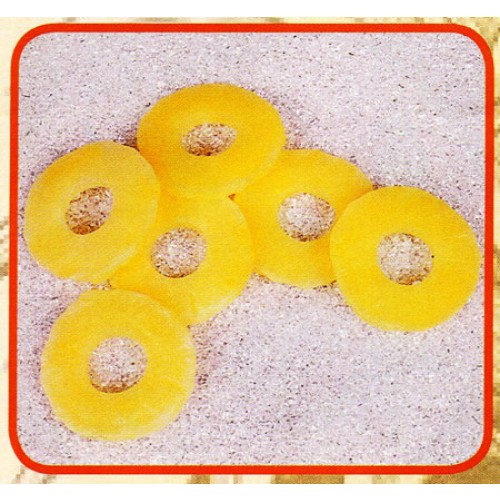 6 fette di ananas finte mm 80 (prezzi per 1 confezione da 6 fette di ananas)