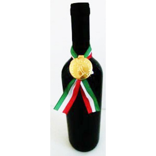Sigilli per vino, olio, aceto e liquori, tondi grandi in alluminio mm 36x78, neutri non personalizzati, con disegno in rilievo dell'Italia e stampa "PRODOTTO ITALIANO".