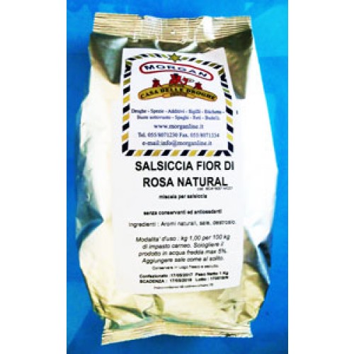 SALSICCIA FIOR DI ROSA NATURAL (miscela per salsiccia), senza conservanti ed antiossidanti, prezzi per confezioni da kg 1.