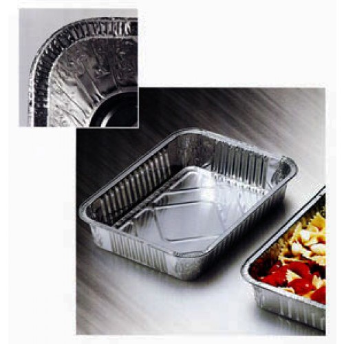 Contenitori o vaschette in alluminio monouso per alimenti, bordo a "G" - in offerta promozionale, per cartoni interi, per uso professionale.