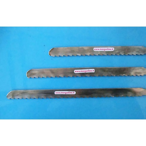 Lame INOX lineare dentate, per taglio di OSSI, per sega a batteria, per lavorazione carni macellate, lavorazione maiale, selvaggina, quarti bovini.(PRODOTTO NON RESTITUIBILE)