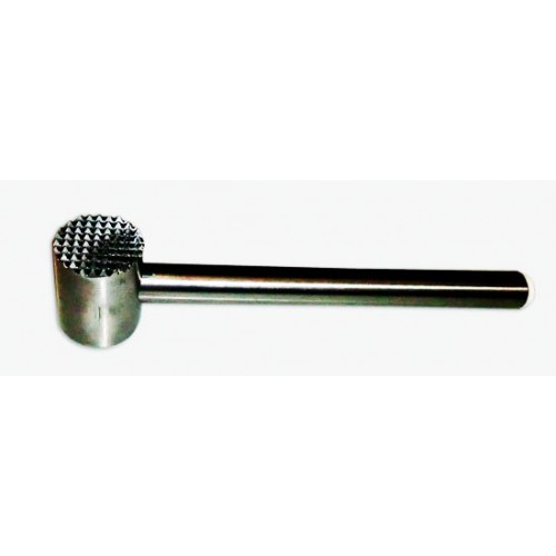 Martello inteneritore inox (con punte taglianervi da un lato, liscio dall'altro) diametro mm. 55, altezza mm. 70, peso kg. 1,550 circa, lunghezza cm. 30.