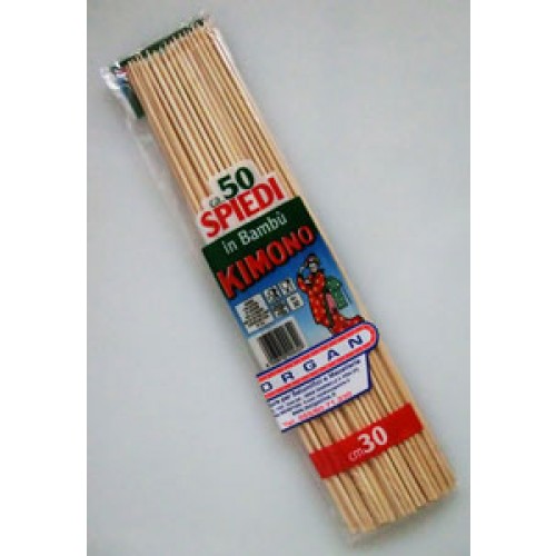 Stecchini-spiedini in bambù Kimono cm 30, spessore mm 2,5, confezioni da pz 50. 