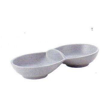 Coppetta 2 scomparti grigia cm.23,5x10,5x h.3,8