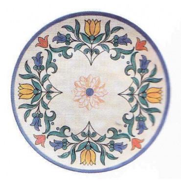 Vassoio tondo decoro Alhambra diametro cm.23, lavabile in lavastoviglie