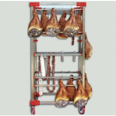 Carrelli per esposizione e stagionatura salumi vari