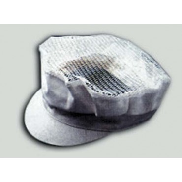 Cappello uomo donna con rete e tesa, colore bianco.