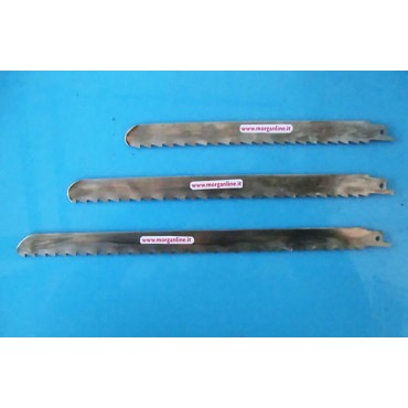 Lame INOX lineare dentate, per taglio di OSSI, per sega a batteria, per lavorazione carni macellate, lavorazione maiale, selvaggina, quarti bovini.(PRODOTTO NON RESTITUIBILE)