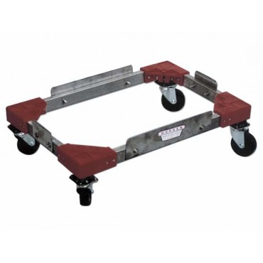 Portaceste inox a carrellino per celle frigo, con alzate laterali e ruote nere con supporto zincato.