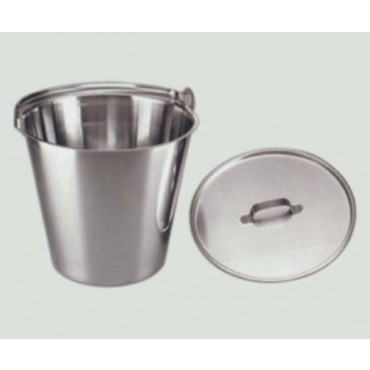 Secchio inox con coperchio lt. 10