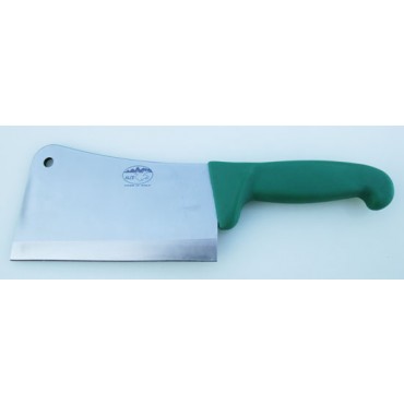 Mannaretta inox ALCE Made in Italy, manico verde, per ossi classica, lama cm 16, peso kg 0,600.