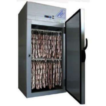 Armadio per l'asciugatura e la stagionatura di salumi + funzione di frigorifero, per la conservazione di alimenti, con ripiani mobili. Dimensioni esterne: cm 100x109x210H (LxPxH) - PREZZO SCONTATO DEL 10%: € 5166,00.