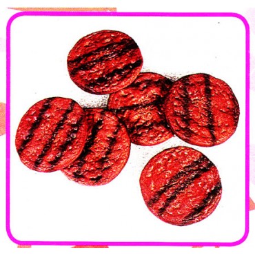 6 hamburger arrostiti finti mm 100 (prezzi per 1 confezione da 6 hamburger)