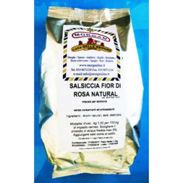 SALSICCIA FIOR DI ROSA NATURAL (miscela per salsiccia), senza conservanti ed antiossidanti, prezzi per confezioni da kg 1.