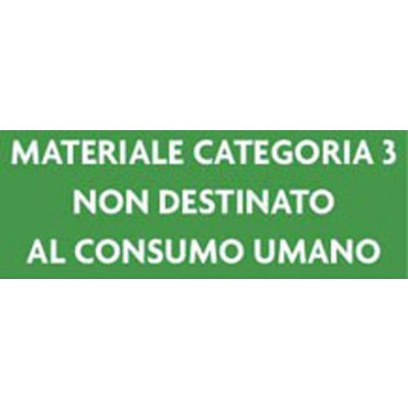 Etichetta in plastica adesiva per rifiuti, a norme vigenti, cm. 15x30, colore verde, prezzi cadauna.