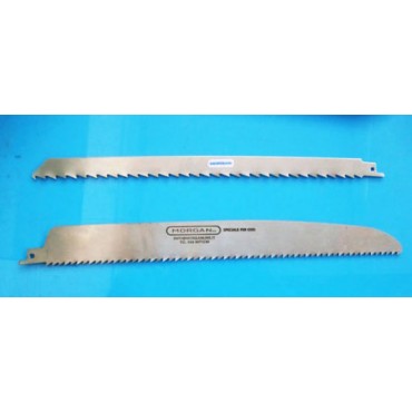Lama INOX lineare dentata modello SEZIONA, per taglio di OSSI, per sega a batteria modello SEZIONA, per lavorazione carni macellate, lavorazione maiale, selvaggina, quarti bovini. dente spaziato.
