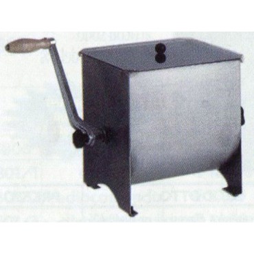 Impastatrice a manovella MODELLO CAMPAGNA -  capienza Kg 7/8,  pala smontabile, tutta inox, indicata per salumi casalinghi.