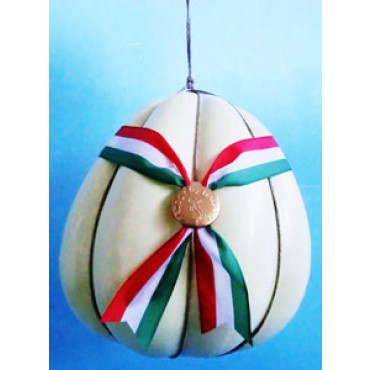 Provolone grande finto cm 27, con sigillo e coccarda tricolore.