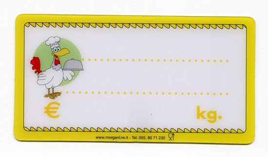 30 Segnaprezzi Plastificati Per Macelleria 8,3x11,3 Cm + Supporti + Pennarello Atossico